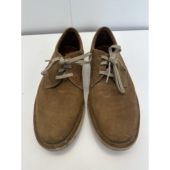 Clarks Mens Forge Vibe Size US 9M Dark Sand Suede Brown Causal‎ Leather Oxfords - Picture 1 of 6